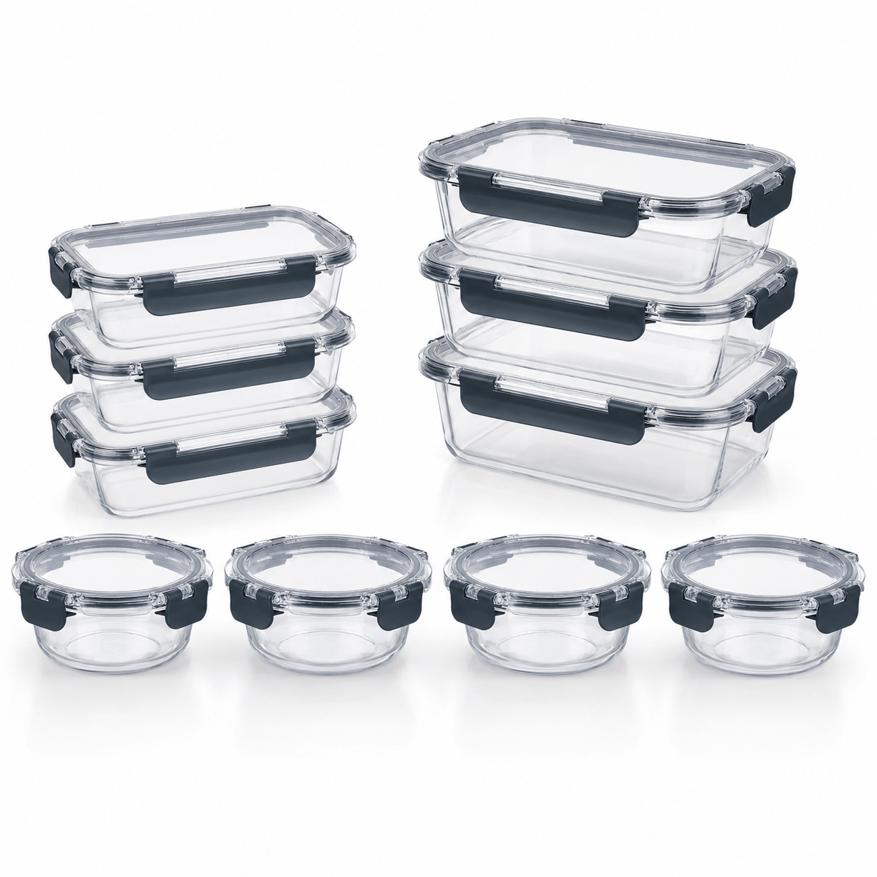 Luma & Home 12-Piece Glass Food Storage Container Set Blue