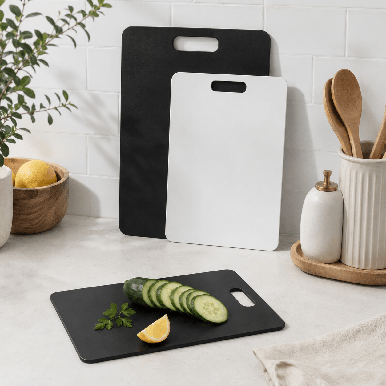 Luma & Home Wood Fibre Chopping Board Set 3-Piece Mixed