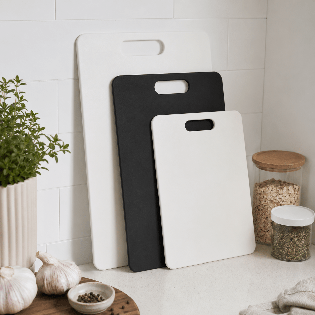 Luma & Home Wood Fibre Chopping Board 3 Piece Set Mixed