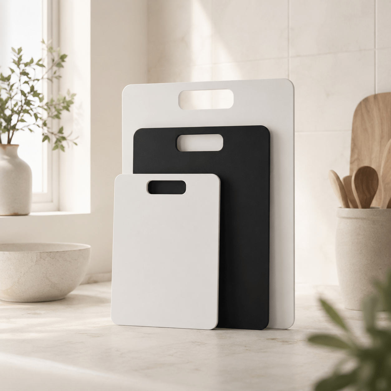 Luma & Home Wood Fibre Chopping Board 3 Piece Set Mixed