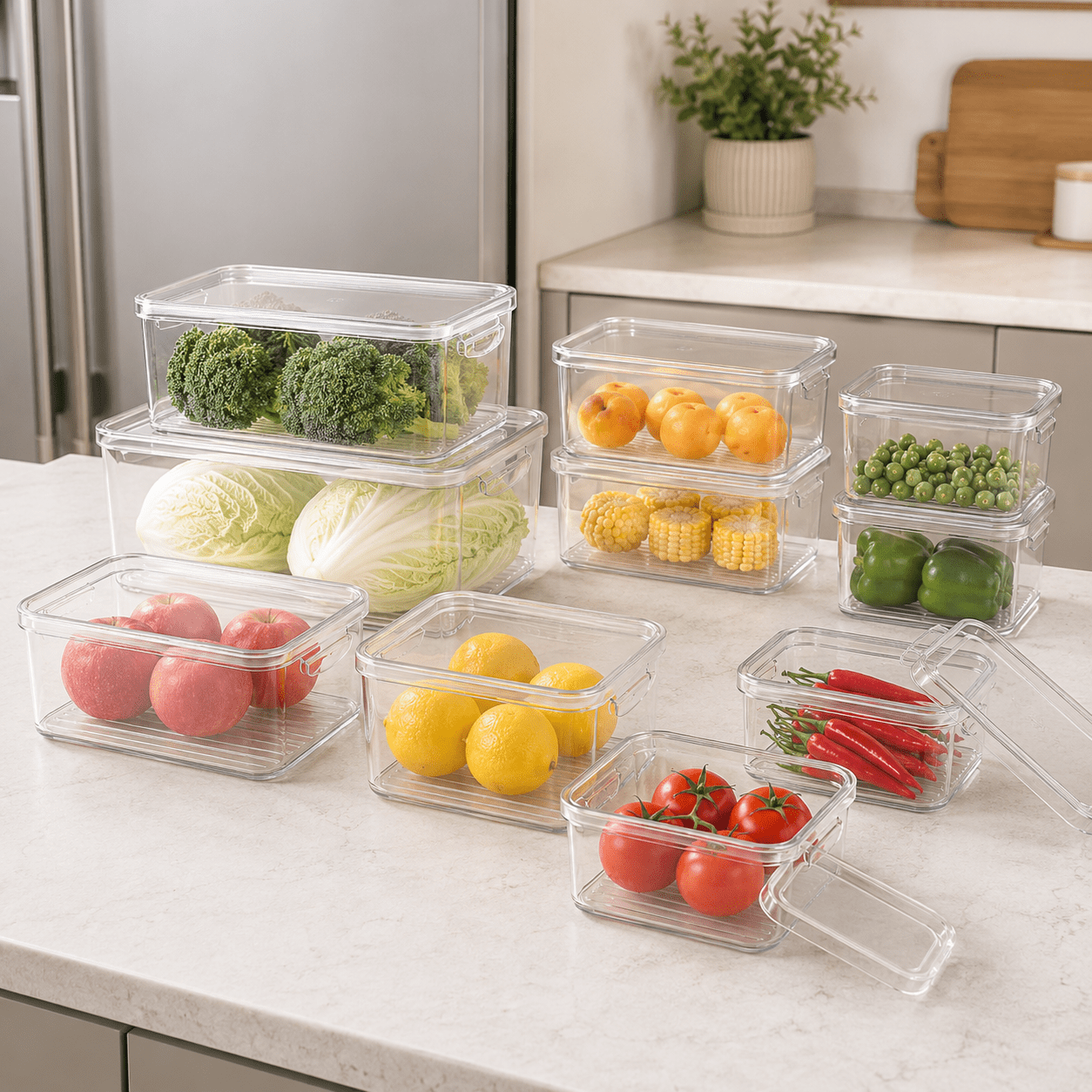 Luma & Home Ultimate Fridge Organisation Set 10-Piece Clear