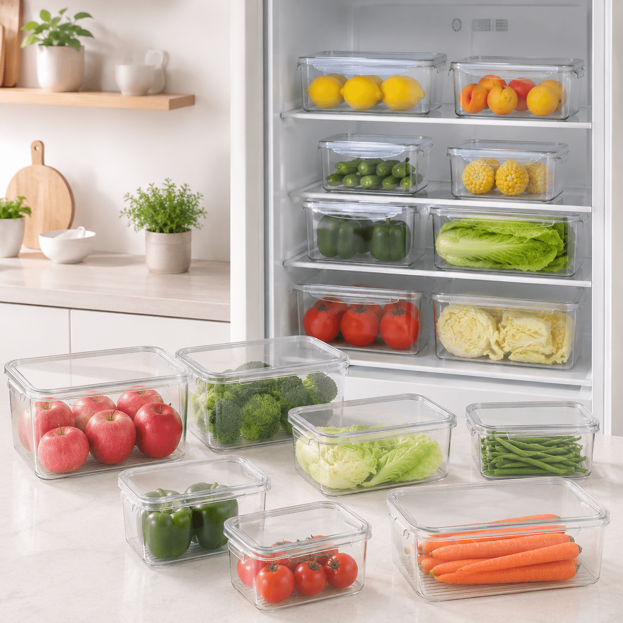 Luma & Home Ultimate Fridge Organisation Set 10-Piece Clear