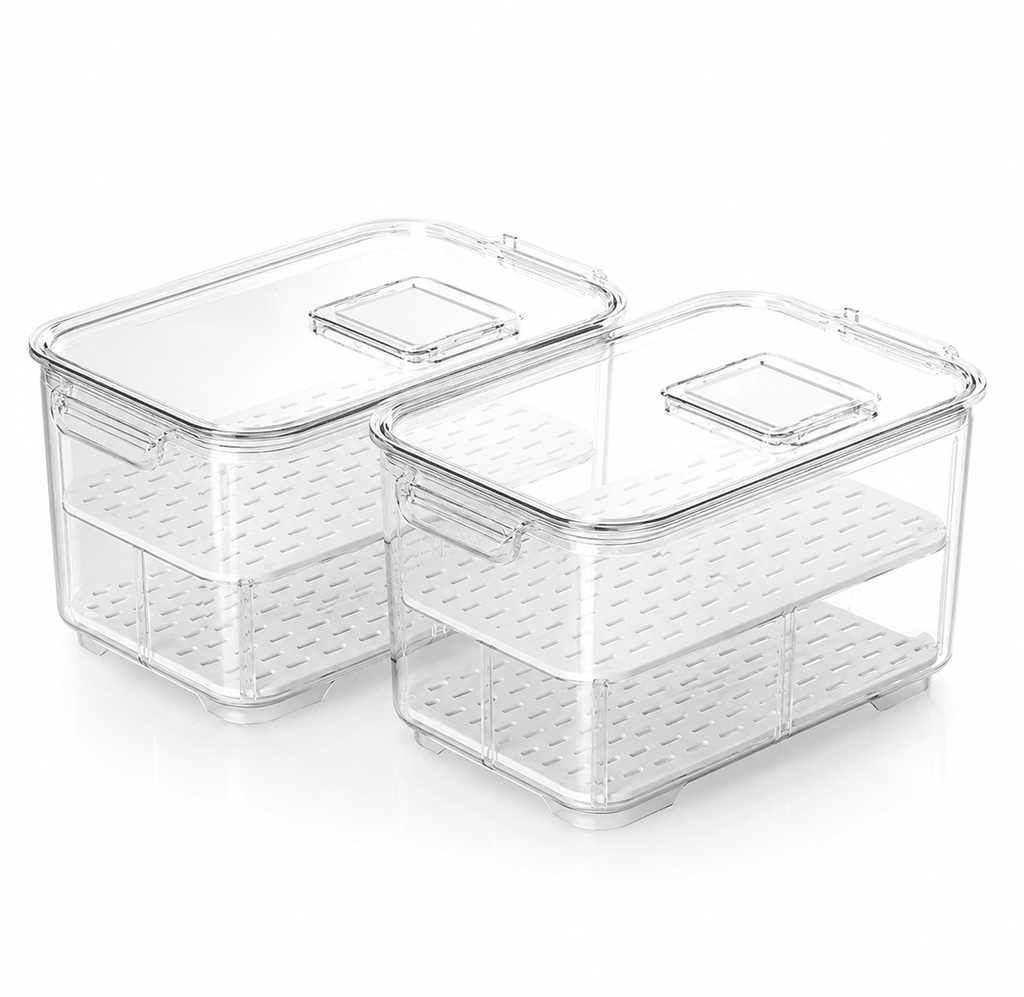 Luma & Home Fresh Keeper Fridge Storage Containers 2 Piece Set
