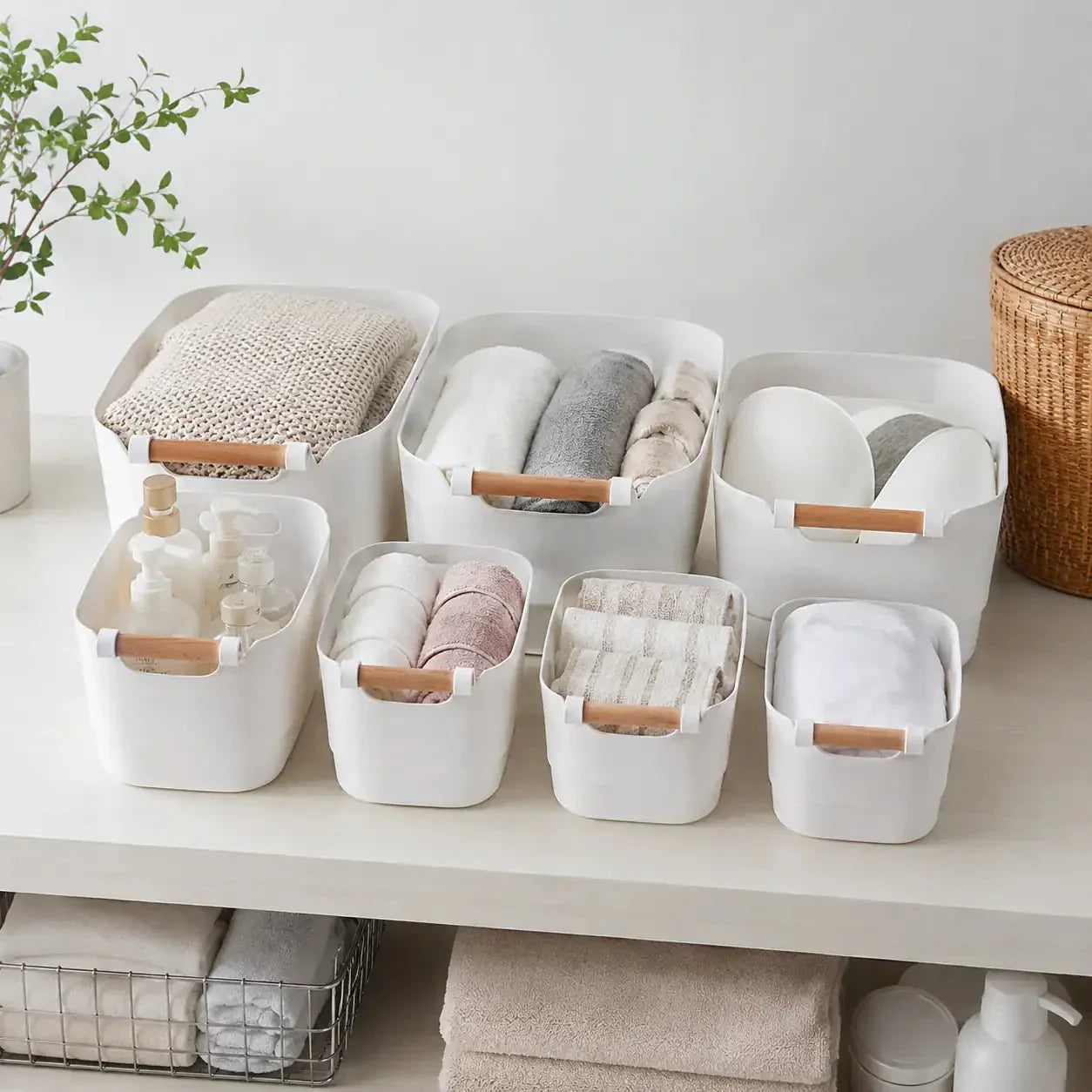 Luma & Home 7-Piece Under Sink Storage Basket Set