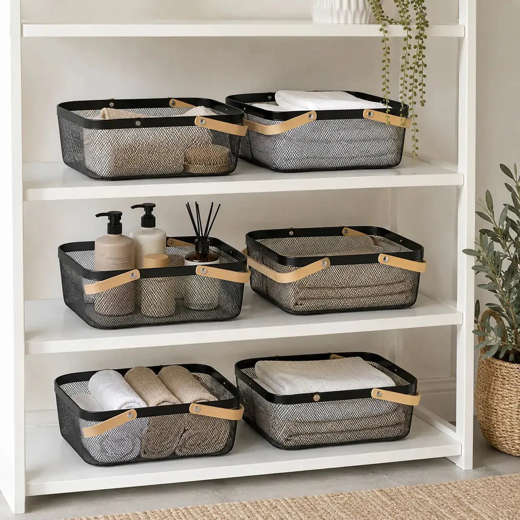Luma & Home Mesh Storage Basket 6-Piece Set