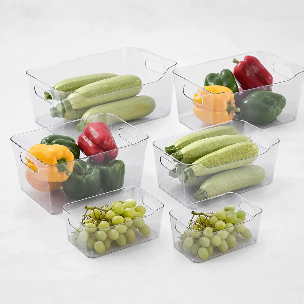 Luma & Home 6-Piece Clear Pantry and Fridge Storage Tub Set
