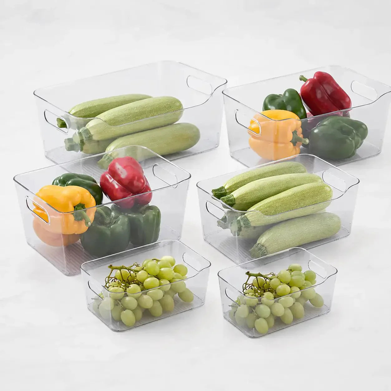 Luma & Home 6-Piece Clear Pantry and Fridge Storage Tub Set