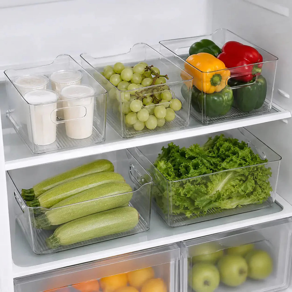 Luma & Home 6-Piece Clear Pantry and Fridge Storage Tub Set