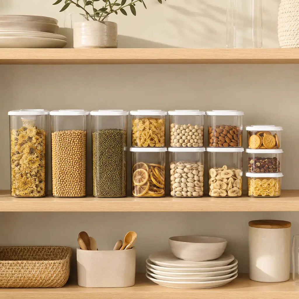 Luma & Home 18 Piece Glass Pantry Storage Jar Set White