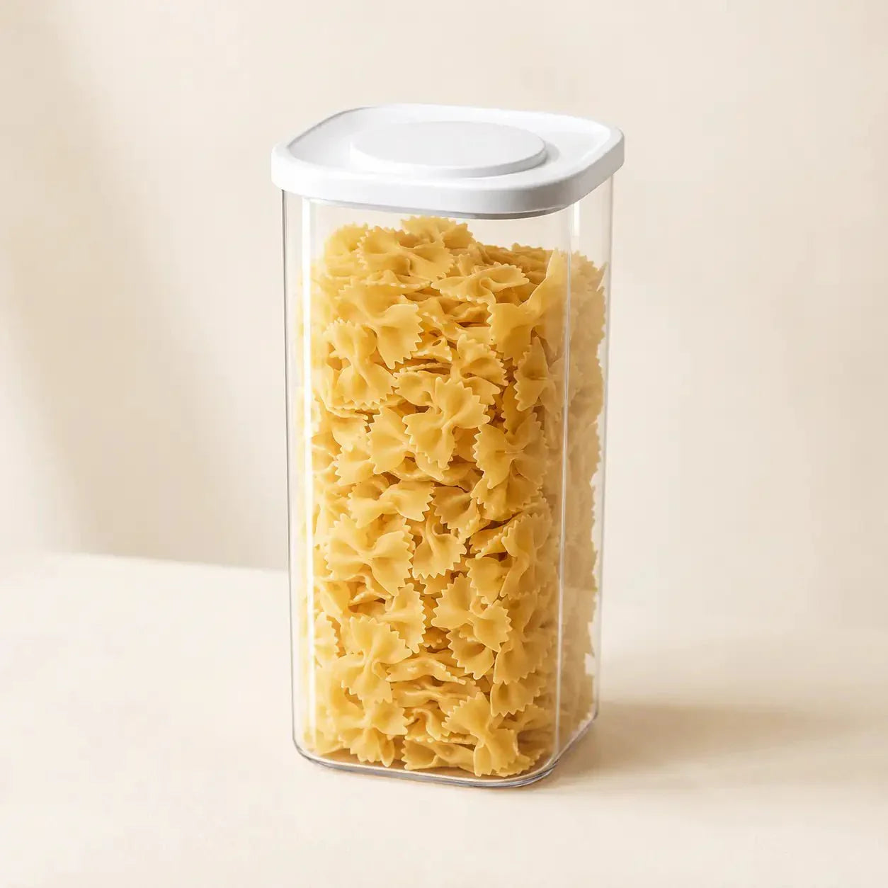 Luma & Home Rectangular Glass Pantry Storage Jar 1.8L White