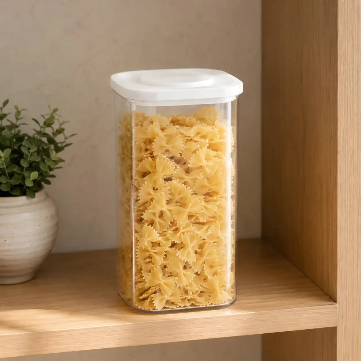 Luma & Home Rectangular Glass Pantry Storage Jar 1.8L White
