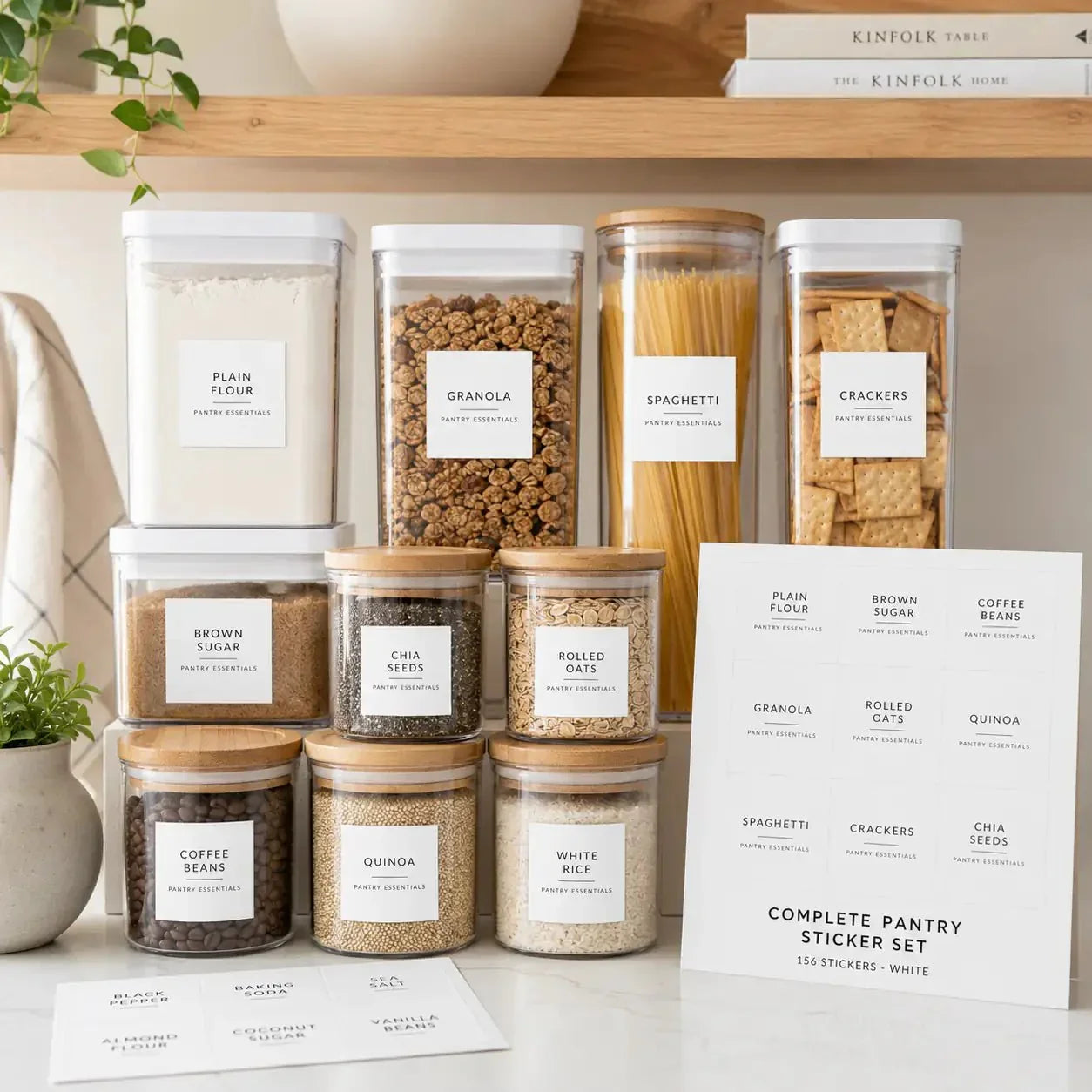 Luma & Home Pantry Sticker Set 156 Labels White