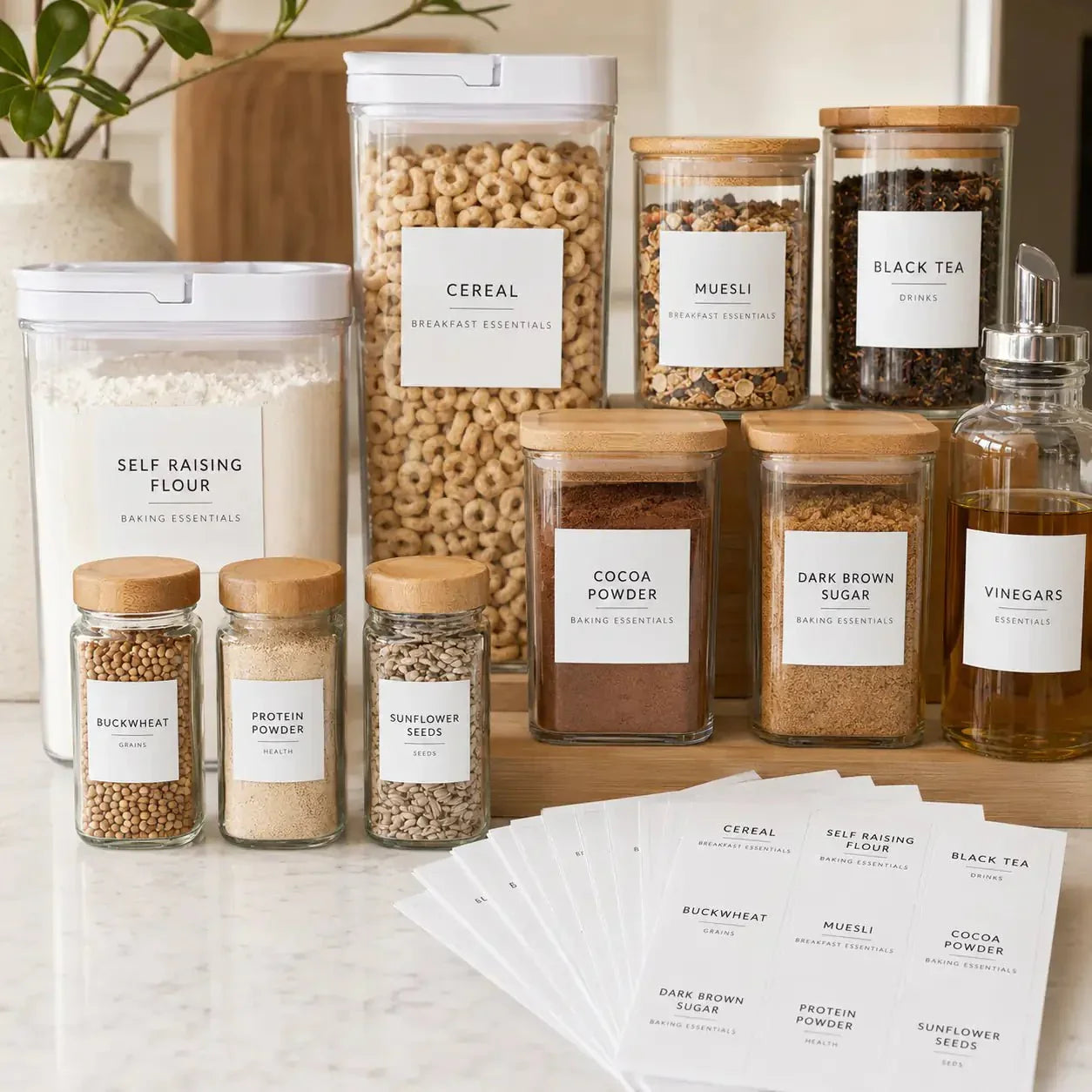 Luma & Home Pantry Sticker Set 156 Labels White
