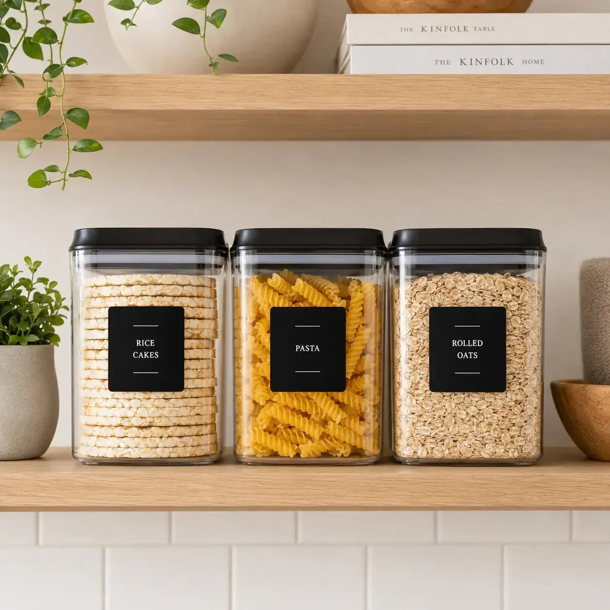 Luma & Home 156 Piece Pantry Label Sticker Set Black