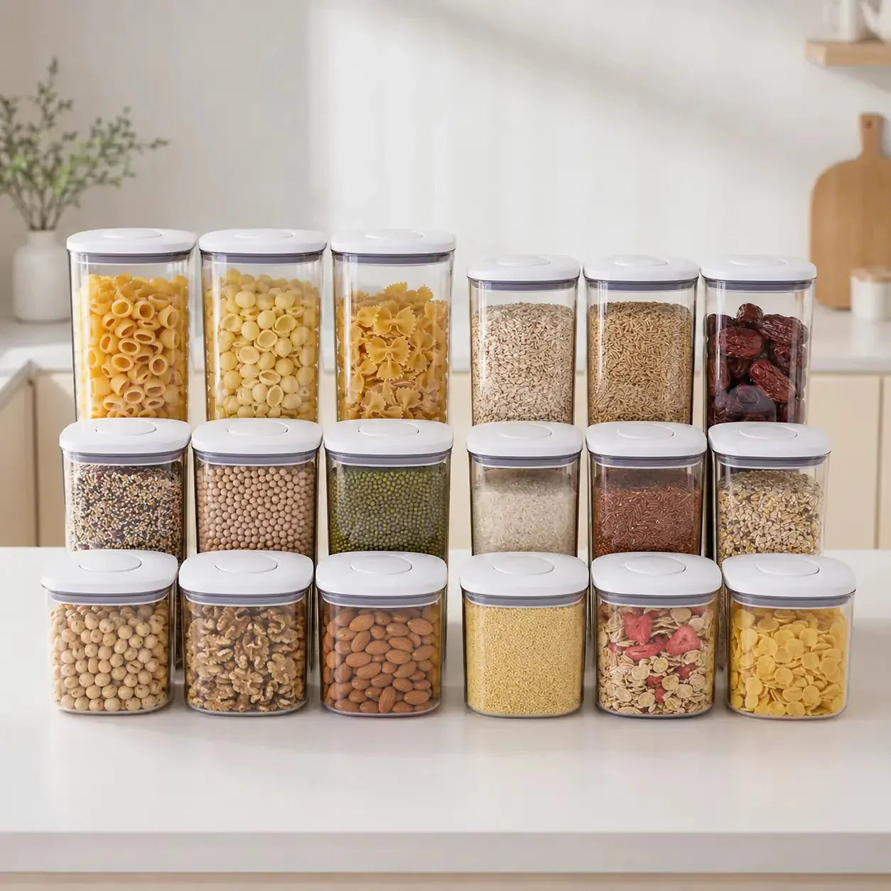 Luma & Home 15-Piece Push Top Pantry Container Set White
