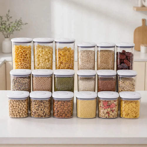 Luma & Home 15-Piece Push Top Pantry Container Set White