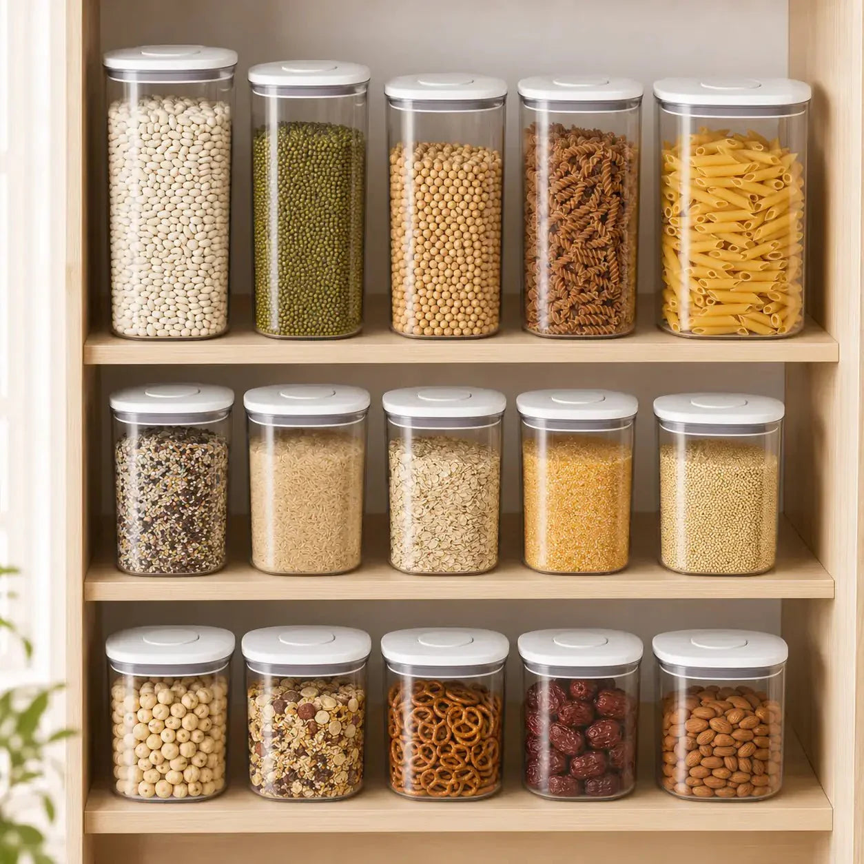 Luma & Home 15-Piece Push Top Pantry Container Set White