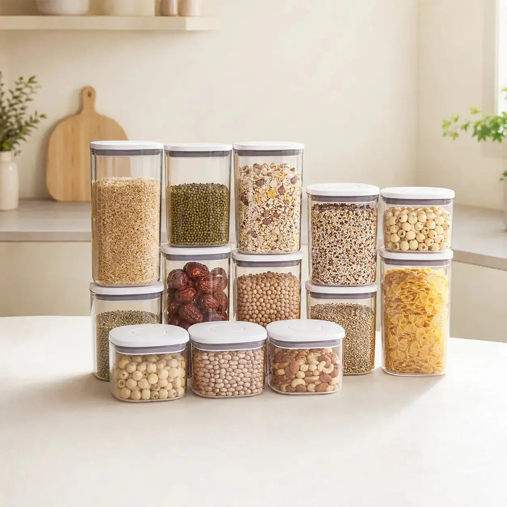 Luma & Home 15-Piece Push Top Pantry Container Set White