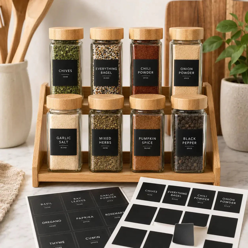Luma & Home Complete Spice Sticker Set 110 Labels Black