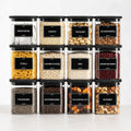 Luma & Home 12-Piece Push Top Spice Container Black Lid