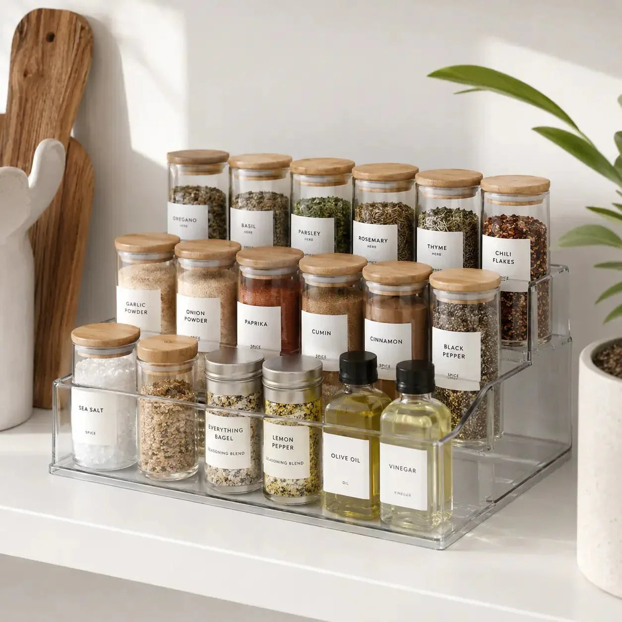 Luma & Home Tiered Spice Rack Large Clear