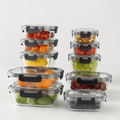 Luma & Home Glass Food Container Set 10 Piece Rectangular Black